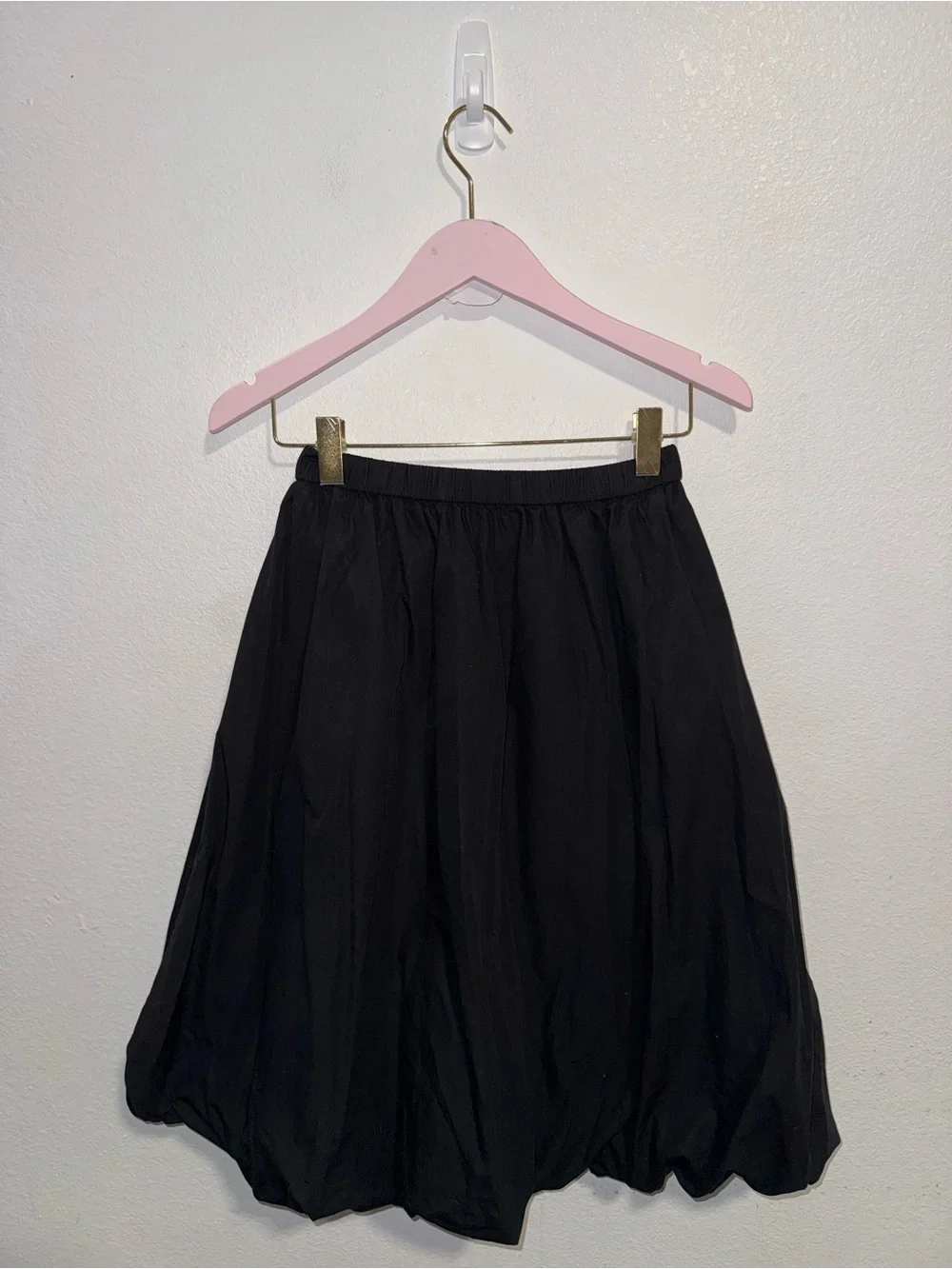 Sunday Best Black Bubbly Cotton Poplin Midi Skirt
